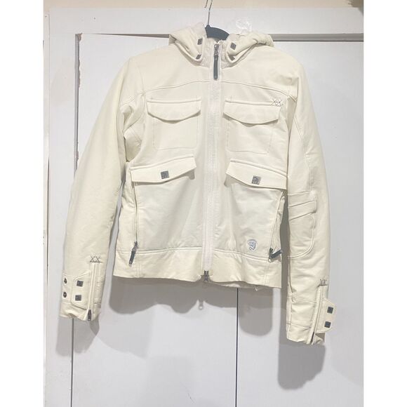 Jackets & Blazers - Mountain Hardware Women Jacket Sz S/P Nylon Blend Fleece Hoodie Cream/Beige